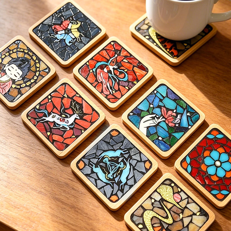 Mosaic Coaster DIY Craft Kit Dunhuang Series Mosaic Tiles Building Toy for Children - Image 3