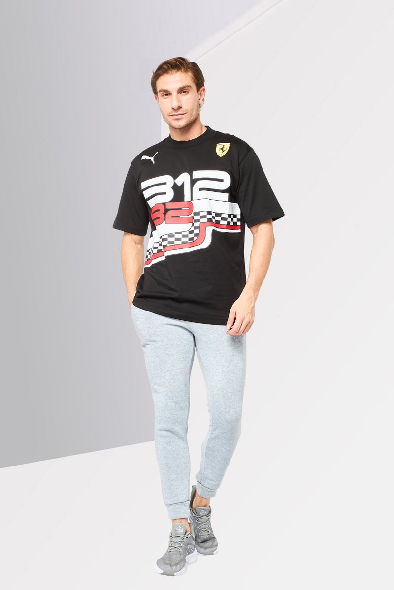 PUMA Scuderia Ferrari Men Sportswear Fit Graphic Print Outdoor T-Shirt, Black - Image 2