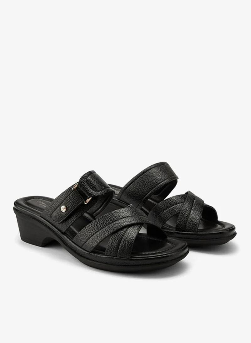 Flora Bella By Shoexpress Criss-Cross Textured Slip-On Sandals