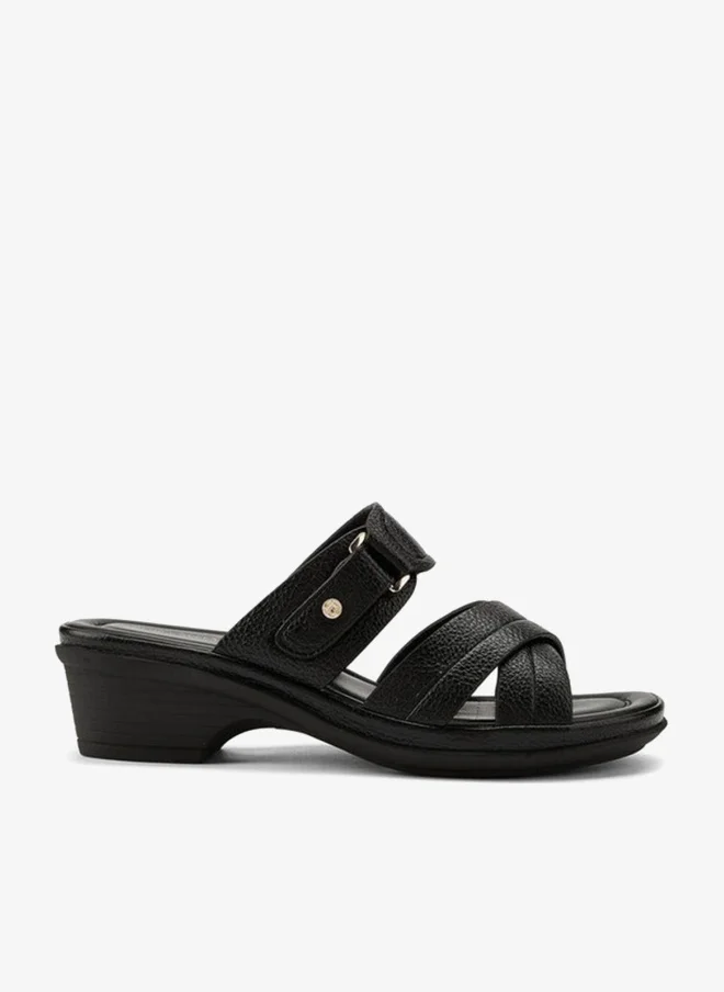 Flora Bella By Shoexpress Criss-Cross Textured Slip-On Sandals