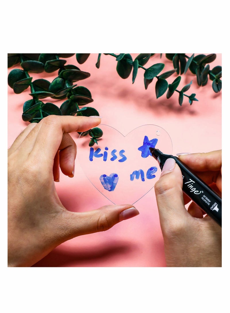 Excefore Acrylic Heart Keychain Blanks, 60 Pcs Acrylic Hearts Discs with Hole  for DIY Keychain Vinyl Projects Gift Tags Ornaments, Engraving and Craft Project - Image 3