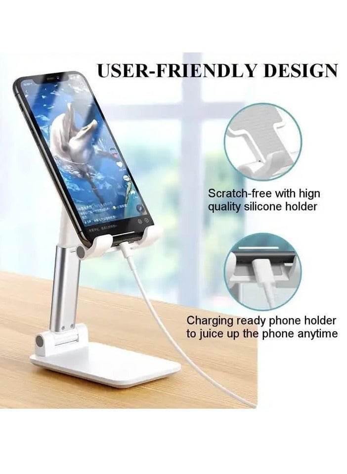 لوكاداه حامل هاتف مكتبي قابل للطي، حامل هاتف مكتبي قابل للتعديل بالكامل - حامل هاتف قابل لتعديل الارتفاع، حامل iPhone قابل للطي من الألومنيوم للمكتب | متوافق مع أجهزة iPhone وiPad وAndroid - Image 5