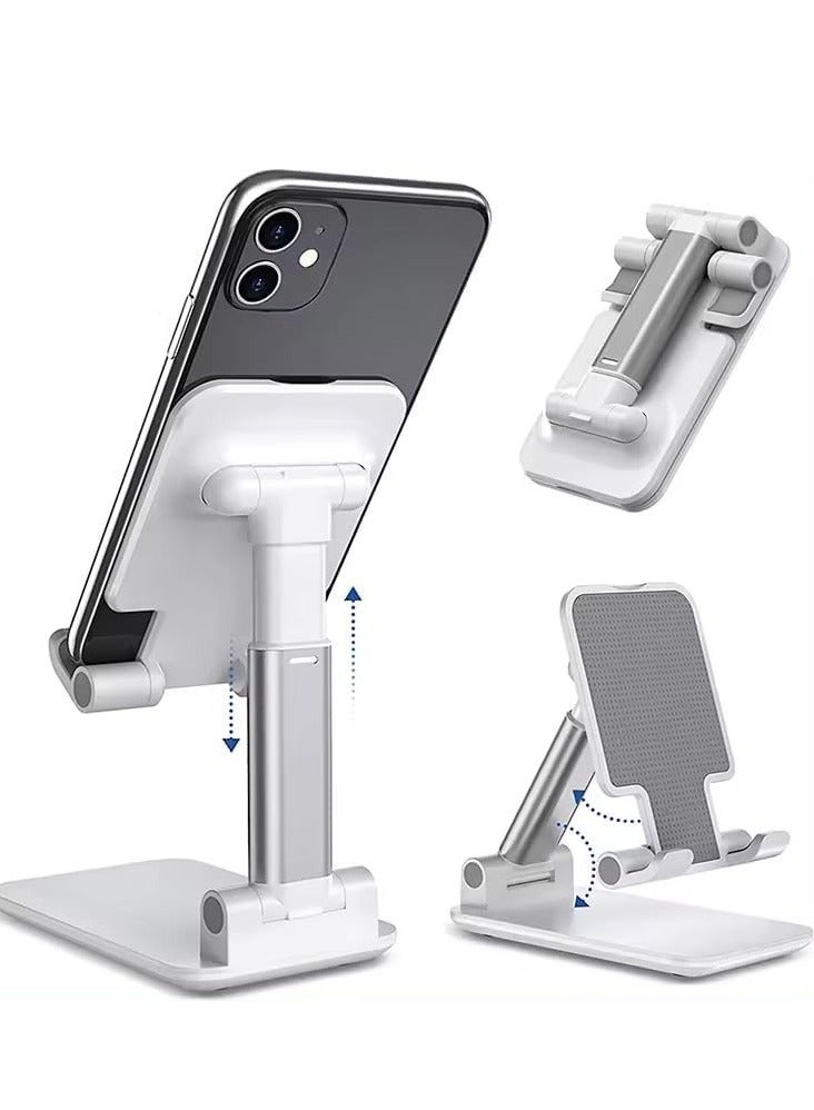 لوكاداه حامل هاتف مكتبي قابل للطي، حامل هاتف مكتبي قابل للتعديل بالكامل - حامل هاتف قابل لتعديل الارتفاع، حامل iPhone قابل للطي من الألومنيوم للمكتب | متوافق مع أجهزة iPhone وiPad وAndroid - Image 4