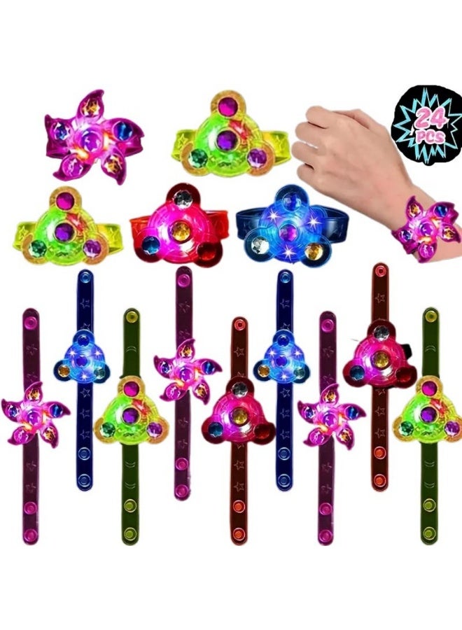 24 LED color luminous fingertips durable plastic gyro bracelet toys - Image 1