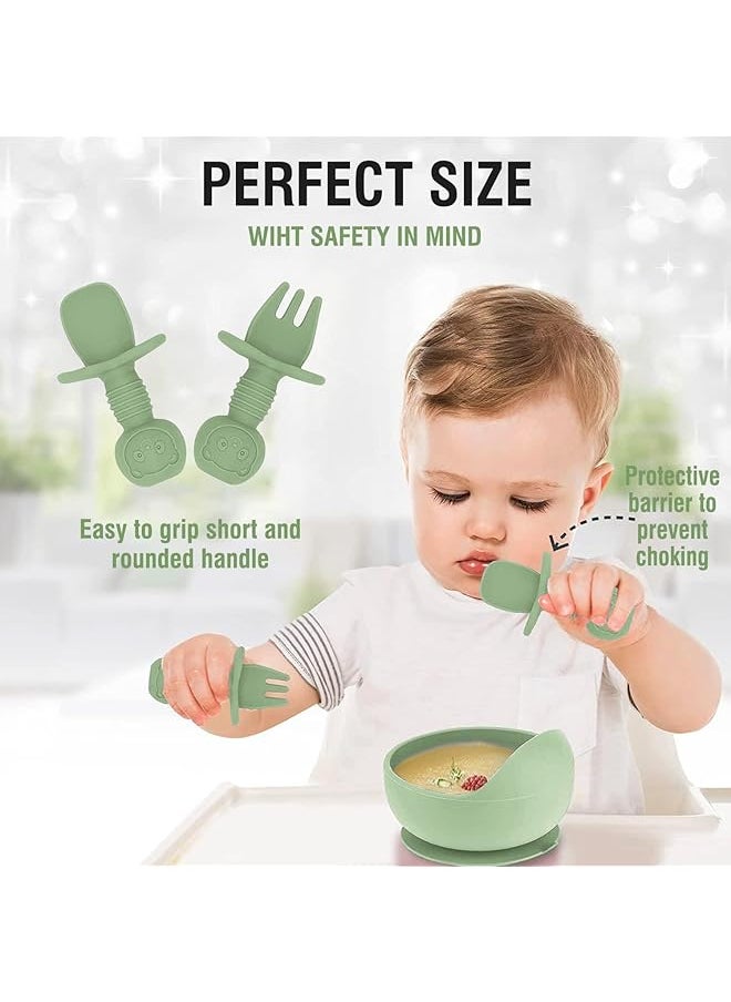 U-HOOME - Silicone Baby Feeding Set Baby Led Weaning Supplies Suction Bowl Divided Plate Toddler Self Feeding - Image 1