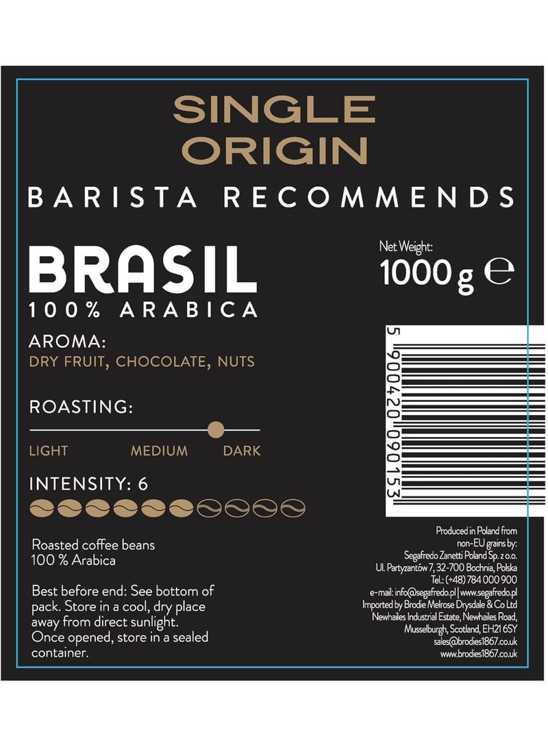 Segafredo Single Origin Brazil Coffee Beans 1kg - Image 4