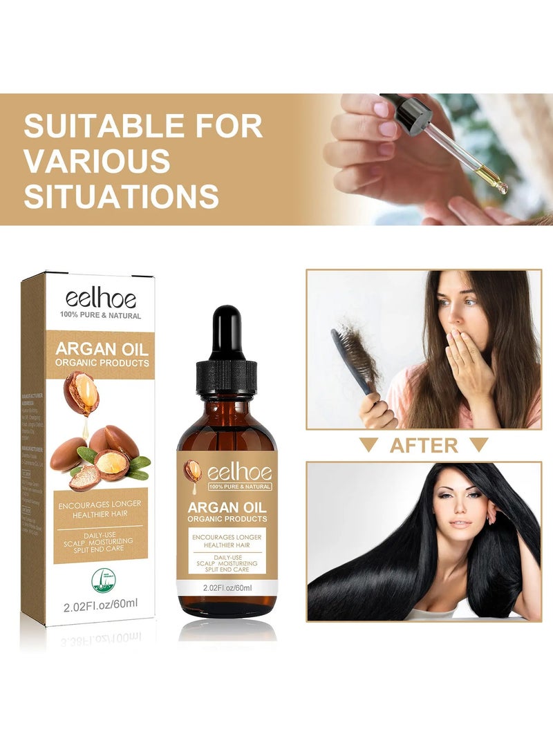 EELHOE Argan Oil Hair Conditioner Anti-Hair Fall and Hair Strengthening Soften Hair Ends Nourishing Massage Scalp Care - Image 2