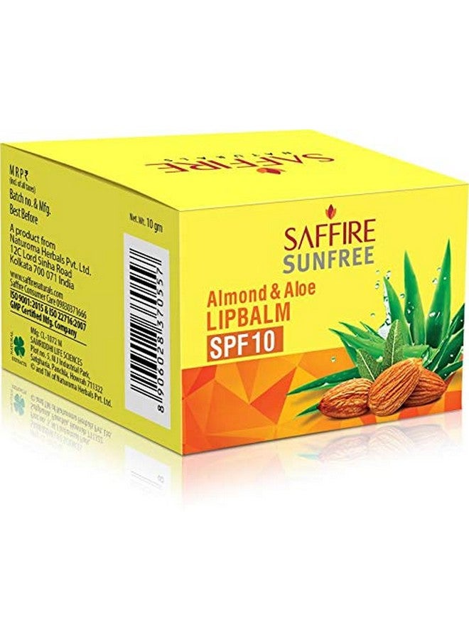 Saffire Naturals Sunfree Lip balm with SPF 10|For Dark, Pigmented, Dry, Flaky Lips| Brightens Pigmented Lips | With Almond & Aloe| For Women & Men| Pack of 2 - Image 2