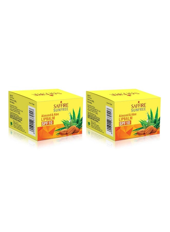 Saffire Naturals Sunfree Lip balm with SPF 10|For Dark, Pigmented, Dry, Flaky Lips| Brightens Pigmented Lips | With Almond & Aloe| For Women & Men| Pack of 2 - Image 1