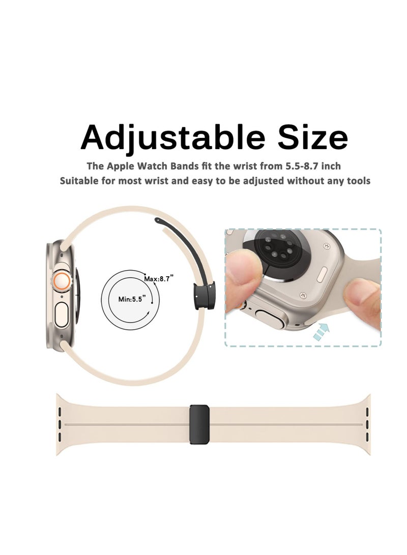 SYOSI Silicone Band for Apple Watch, Sport Band Compatible with Apple Watch Band 38mm 40mm 41mm Women Men, Magnetic Soft Silicone Sport Wristbands for iWatch Series 8/7/SE/6/5/4/3/2/1 (Black) - Image 4