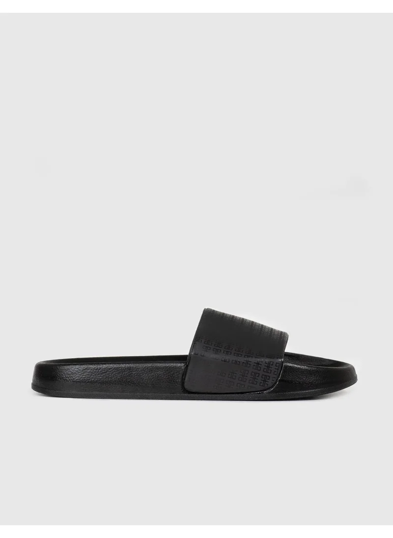 كاباني Black Rubber Sole Men's Slippers