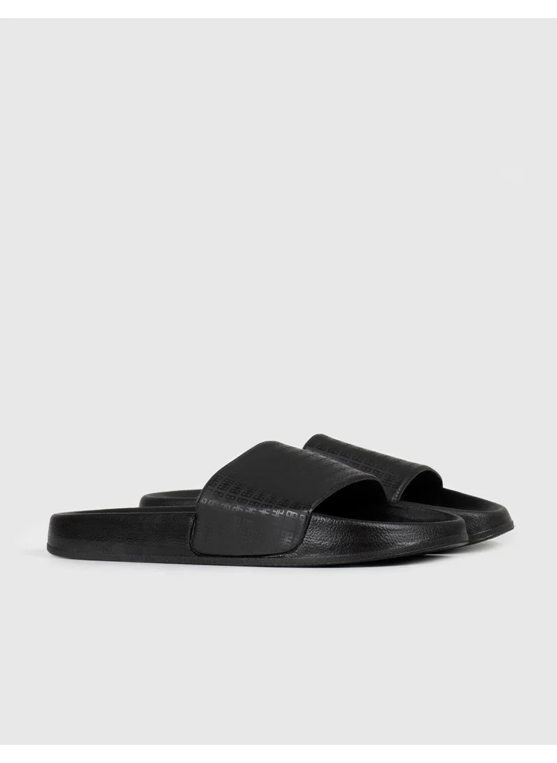 كاباني Black Rubber Sole Men's Slippers