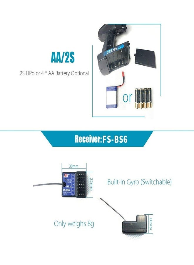 فلاي سكاي جهاز إرسال Flysky FS-GT5 6CH AFHDS RC مع جهاز استقبال FS-BS6 لسيارة RC وقارب - Image 4