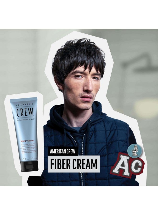 AMERICAN CREW Men'S Fiber Cream, Like Hair Gel With Medium Hold & Natural Shine, 3.3 Fl Oz