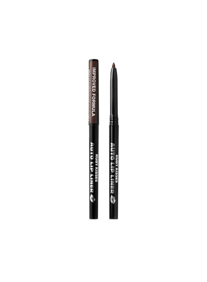 Ruby Kisses Auto Lip Liner Pencil (Dark Brown 3 Pack), Long Lasting & Non-Fading, Smooth Application, Non-Feathering with Rich Pigmented Color, No Sharpener Needed, Ideal for Full Lips Look - Image 2