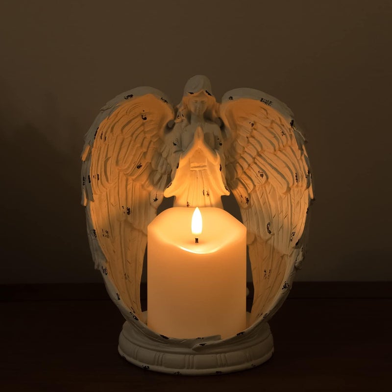 Angel Satue Bereavement Gifts 85 Inch Candle Holders for Loss in Memorial of Loved One Angel Figurines Catholic Decor for Remembrance Condolence