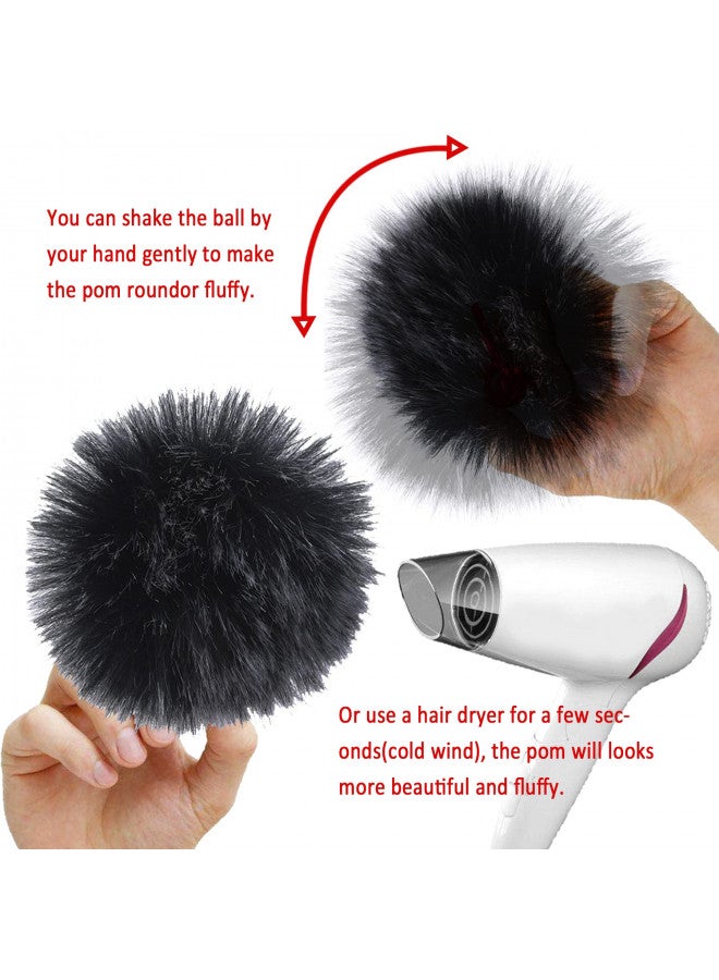 SIQUK SIQUK 20 Pieces Faux Fur Pom Pom Balls Fluffy Pom Pom with Elastic Loop DIY Faux Fox Fur Pom Pom for Hats Beanies Shoes Bags Accessories (10 Colors, 2 Pcs for Each Color) - Image 4