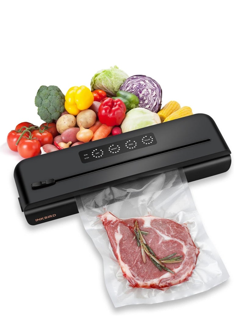 INKBIRD - INKBIRD Vacuum Sealer Machine IVS-011 with Starter Kit, One-touch Operation, Built-in Cutter, Detachable Drip Tray, 10 Times Food Freshness Preservation - Image 1