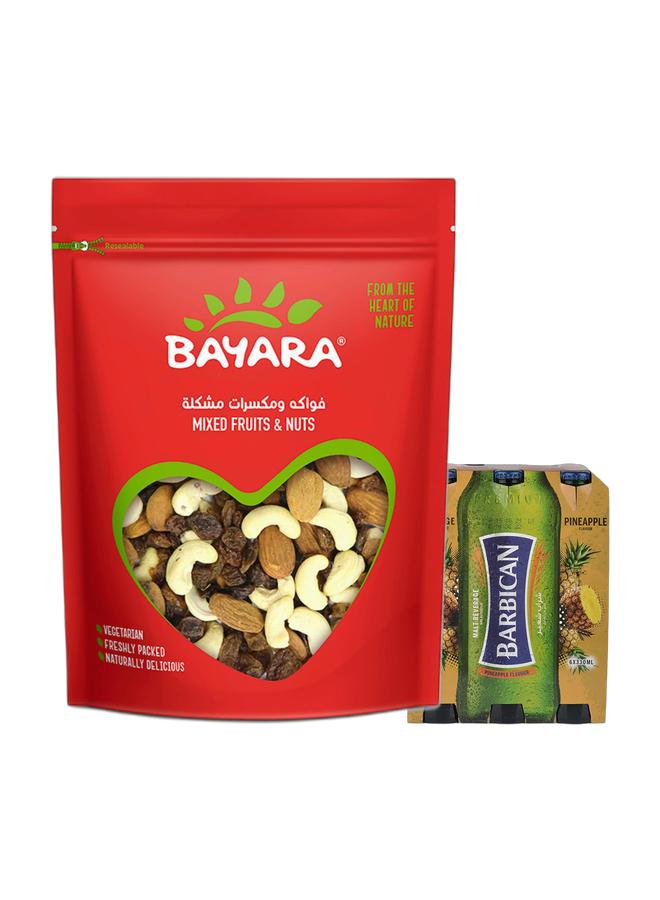noon Bayara Mixed Dried Fruits And Nuts 400grams + Barbican Pineapple Flavoured Non-Alcoholic Malt Beverage NRB Pineapple 330ml Pack of 6 - Image 1
