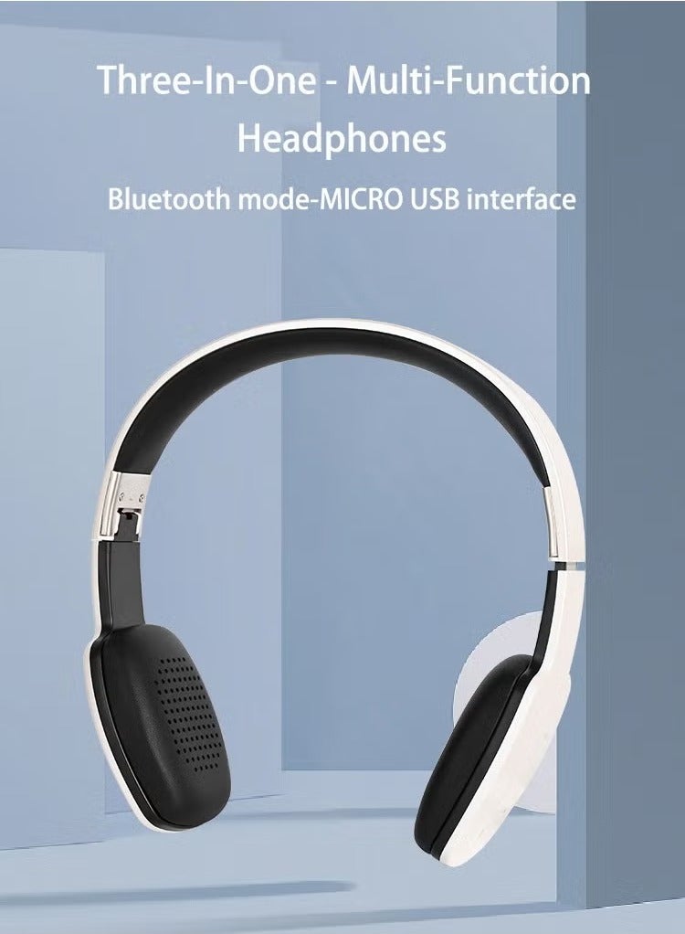 Lommyka Wireless On-Ear Headphones - 8H Battery - Speed Charge - Fast Usb Type-C -White  - Image 2