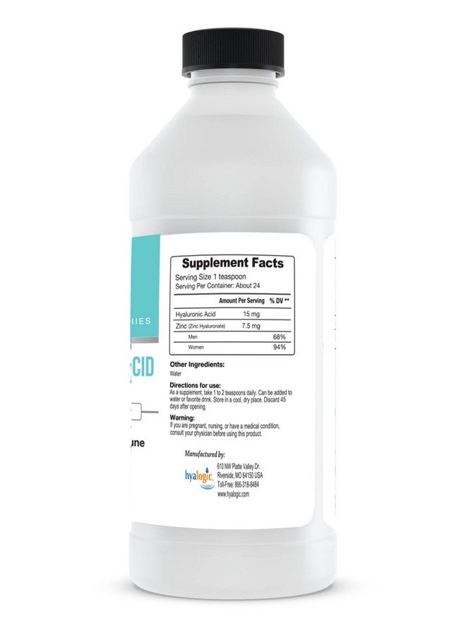 Hyalogic Liquid Zinc Supplement for Immune Support (4 Oz) - Daily Mineral Support Enhanced w/Hyaluronic Acid for Hydration - Immune Zinc Liquid for Men and Women - Gluten Free, Cruelty Free - Image 2