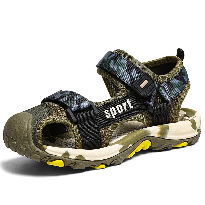 Boys' Camouflage Sports Sandals – Velcro Closure Summer Beach Shoes - Image 1