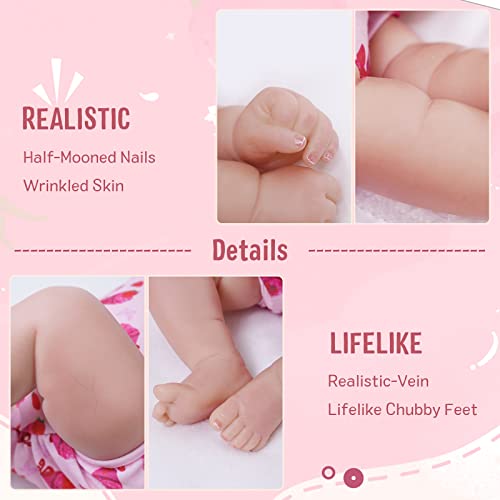 JIZHI Lifelike Reborn Baby Dolls  20InchReal Baby Feeling RealisticNewborn Baby Doll Adorable Smiling Real Life Baby Dolls with Gift Box for Kids Age 3 - Image 5