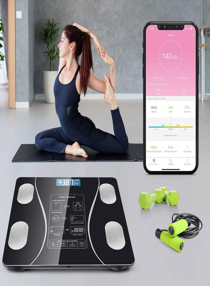 Excefore Smart Body Fat Scale Bluetooth Body Fat Monitors Digital Scale for Bathroom Scale Measure Weight Body Fat BMI Body Composition Analyzer Smartphone Application Bluetooth synchronous Scale  - Image 3