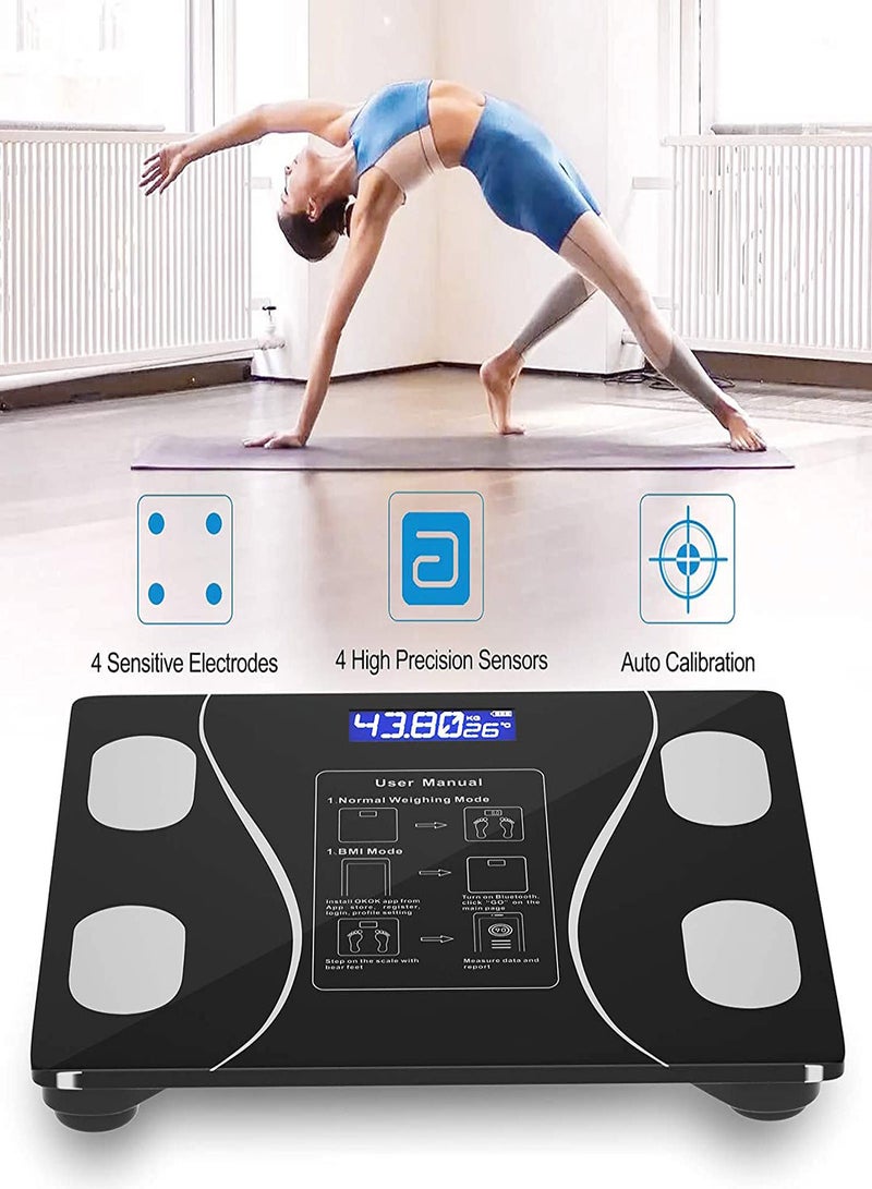 Excefore Smart Body Fat Scale Bluetooth Body Fat Monitors Digital Scale for Bathroom Scale Measure Weight Body Fat BMI Body Composition Analyzer Smartphone Application Bluetooth synchronous Scale  - Image 4