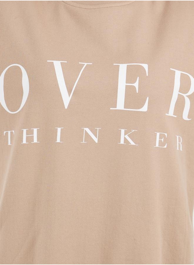 Styli - Oversized Longline Slogan Sweatshirt - Image 1