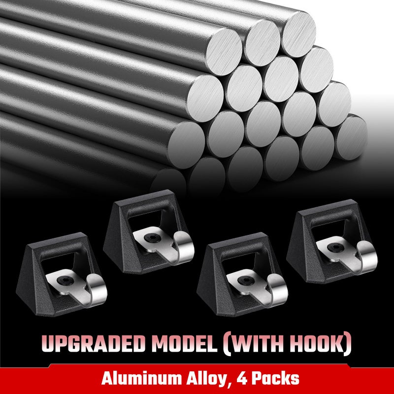 ISINFLASH Cyber Hooks Heavy Duty Steel LTrack Hooks Fit for Tesla Cybertruck 2024 2025 2026 OEM Style Compatible with 2024 Tesla Cybertruck Bed Rail Enclosed Trailer Accessories 4PCS - Image 3