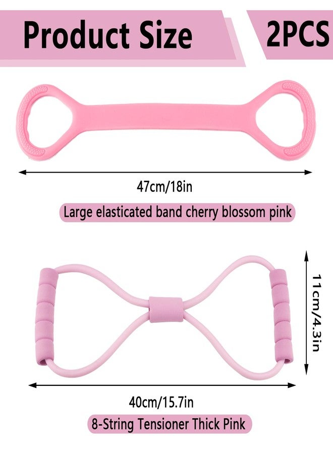 Yitexin 2 Pack Figure 8 Resistance Band, Workout Stretch Bands for Exercise, Arm Back Shoulder Fitness Elastic Rope Equipment for Yoga Pilates Physical Therapy Stretching Training (2Pcs) - Image 2