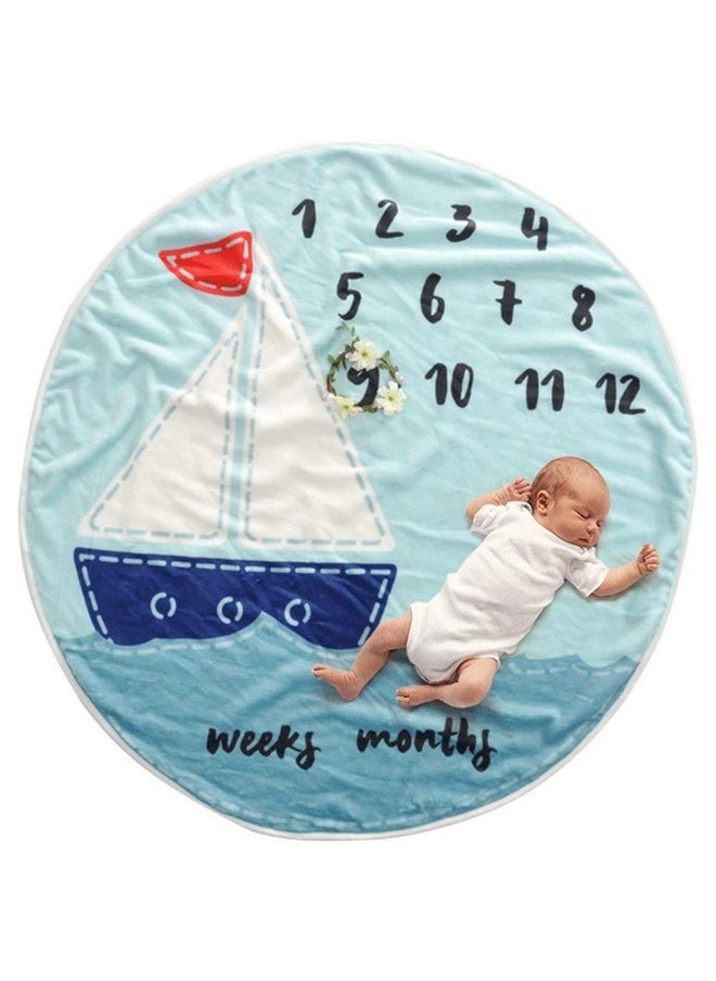Beauenty Baby Photography Blanket Monthly Wax Photos Photo Accessories Background Mat Pad Round Baby Blanket Milestone For Newborn Boy Girl Shower Gift With A Blanket Month Props Girl Baby  - Image 1