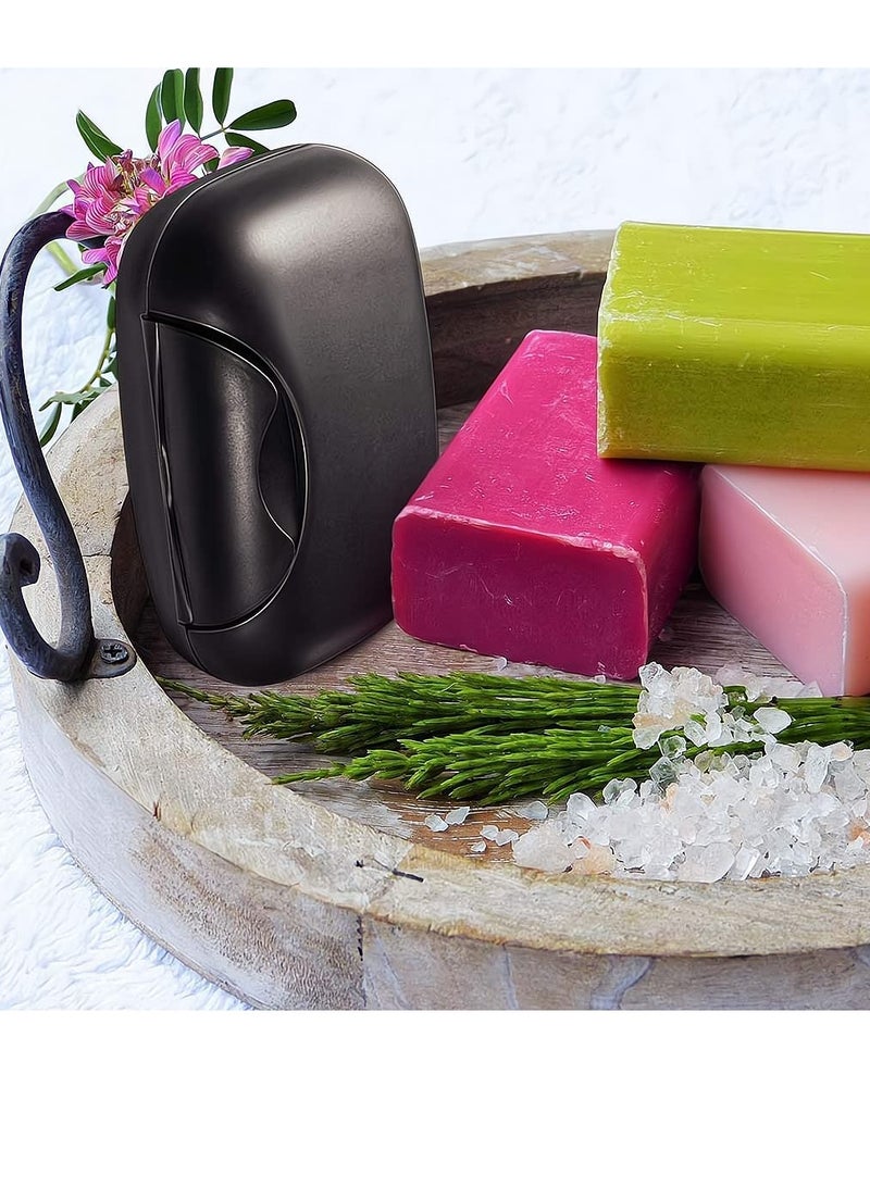 Portable 2 Pack Soap Dish Travel Box with Foam Soap Bag Translucent Holder for Home Gym Camping Hiking Outdoor - Image 2