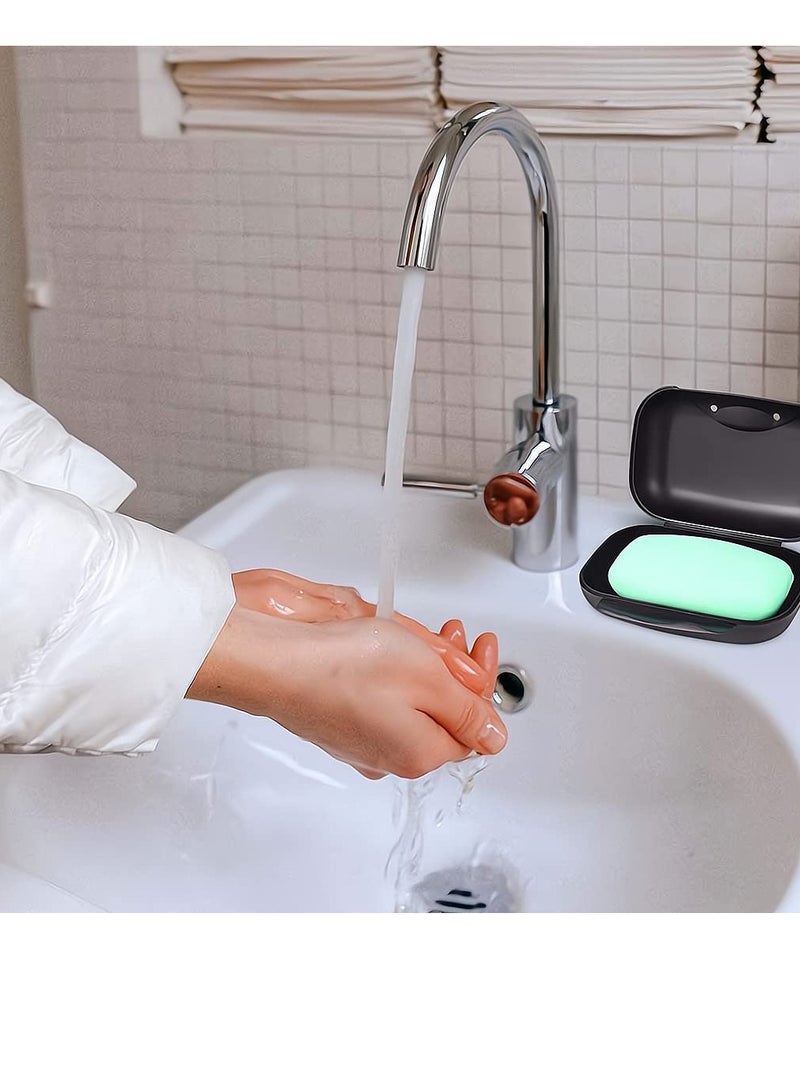 Portable 2 Pack Soap Dish Travel Box with Foam Soap Bag Translucent Holder for Home Gym Camping Hiking Outdoor - Image 3