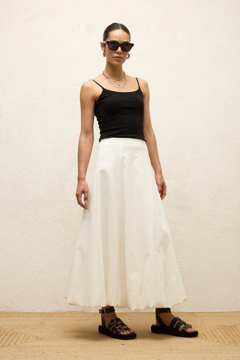 Manuka Balloon Skirt Ecru  - Image 4