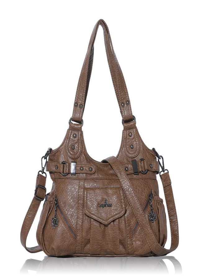 Angel Kiss Purses for Women Large Shoulder Bag Soft Hobo Bags for Women Brown - Image 1