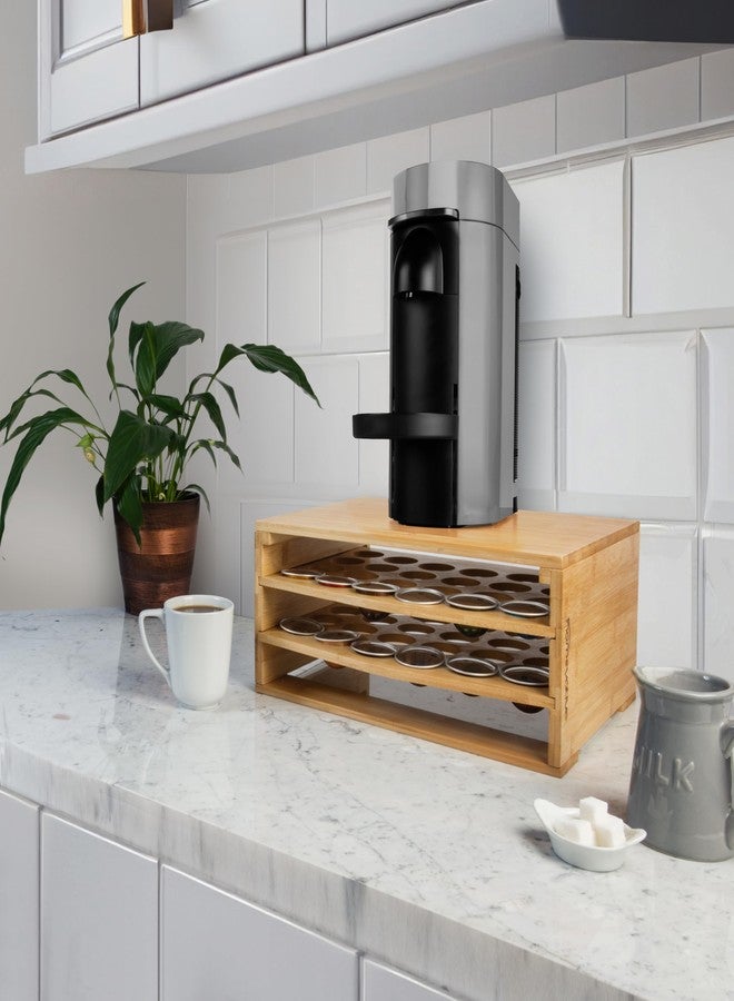 Homevative Coffee Stand for Vertuo w/Sliding Capsule Drawers, Natural Bamboo (Natural) - Image 4
