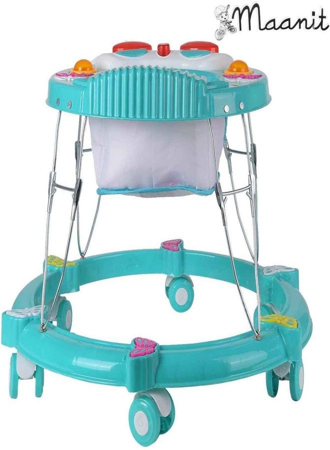 Maanit Musical 3 in 1 Butterfly design Baby Walker for 6-24 Months - 6-Wheel Adjustable Foldable Infant Walker with Cushioned Seat, 360° Rotating Wheels - Lightweight Safe Learning Walker for Toddlers (Green) - Image 2