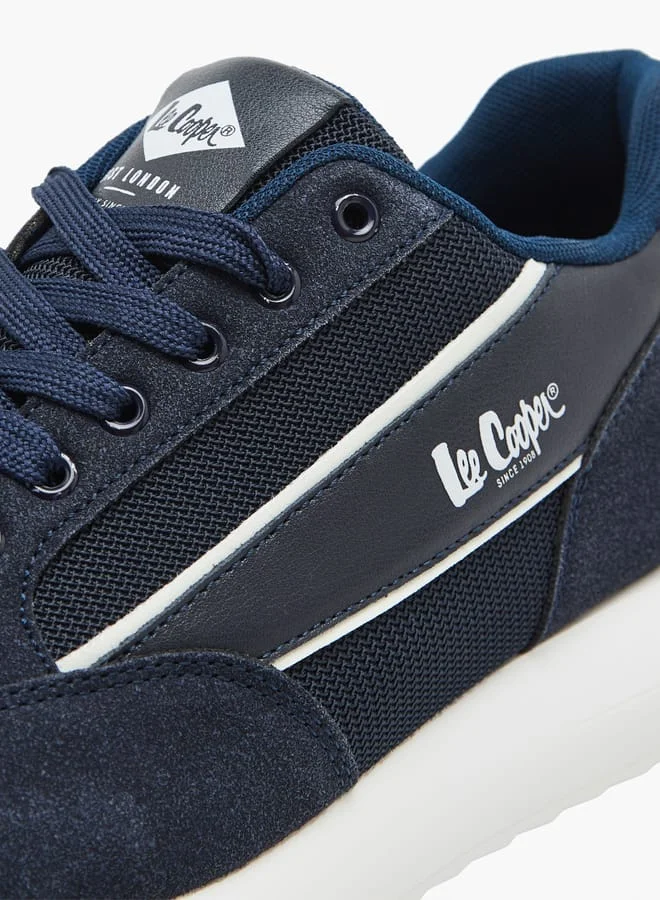 Lee Cooper Men's Logo Print Panelled Lace-Up Sneakers