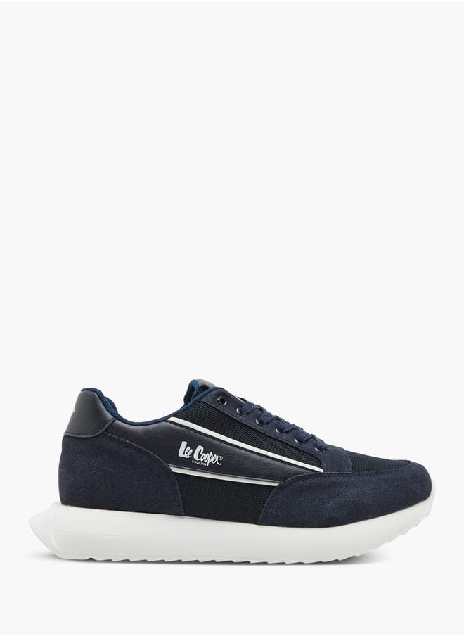 Lee Cooper Men's Logo Print Panelled Lace-Up Sneakers  - Image 3