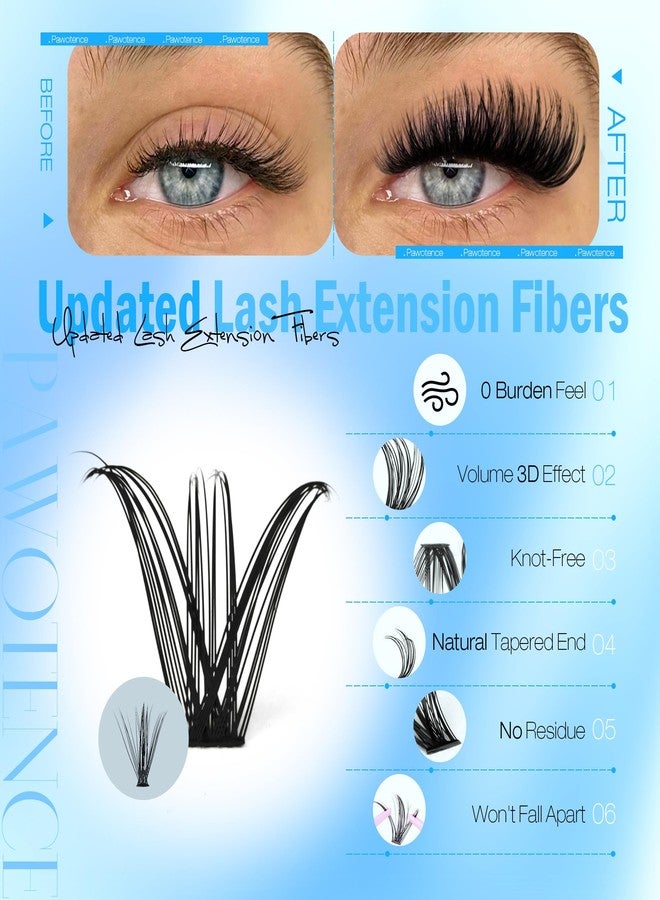 Pawotence Lash Clusters Kit 40D 60D Lash Extension Kit 10-18mm Cluster Eyelash Extension Kit Individual Lashes 280pcs Eyelash Clusters with Lash Bond and Seal, Lash Tweezers for Self Use - Image 4