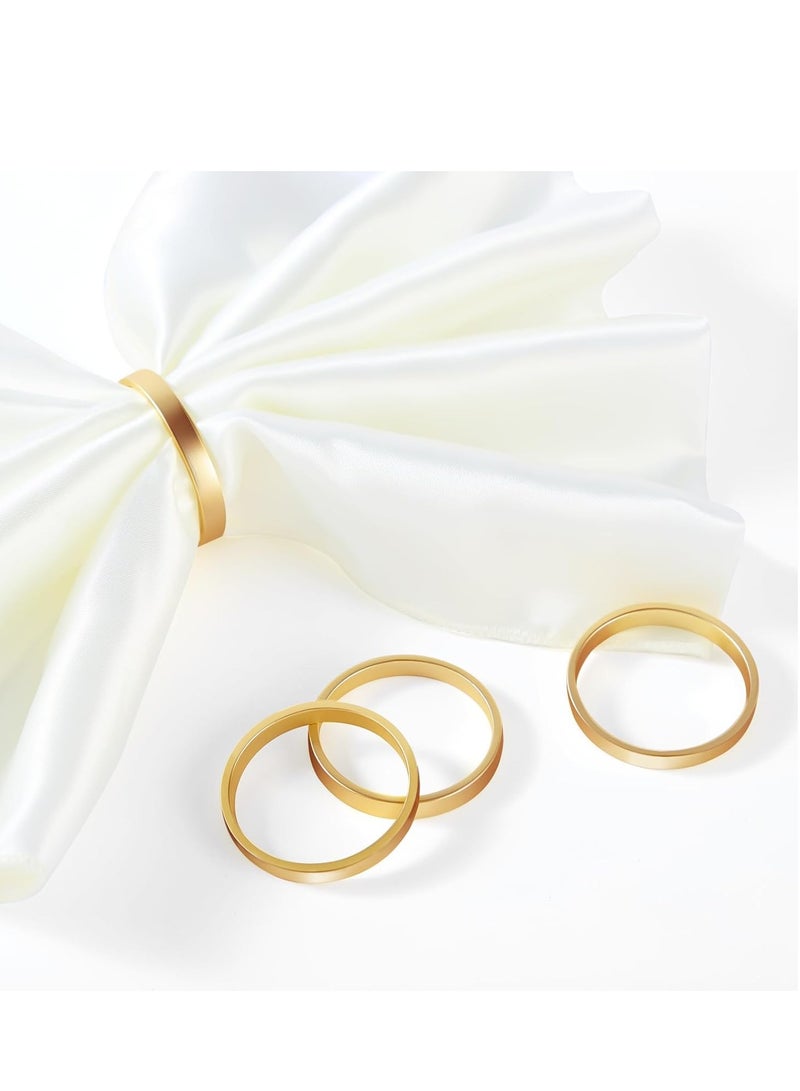 Gold Napkin Rings Set of 10, Round Metal Gold Napkin Holder Buckles, Napkin Holders Buckles for Family Dinner, Wedding, Party,Table Decorations - Image 2