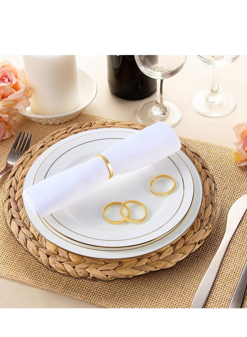 Gold Napkin Rings Set of 10, Round Metal Gold Napkin Holder Buckles, Napkin Holders Buckles for Family Dinner, Wedding, Party,Table Decorations - Image 4