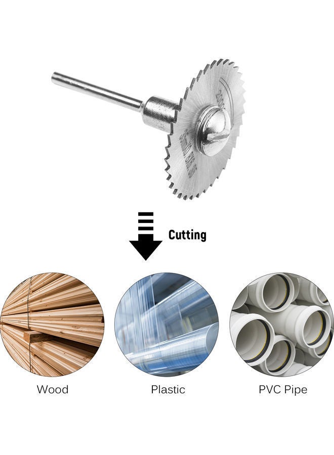 NIBEMINENT 45-Piece Mini Circular Grinding Wheel Disc Set Silver/Black  - Image 4