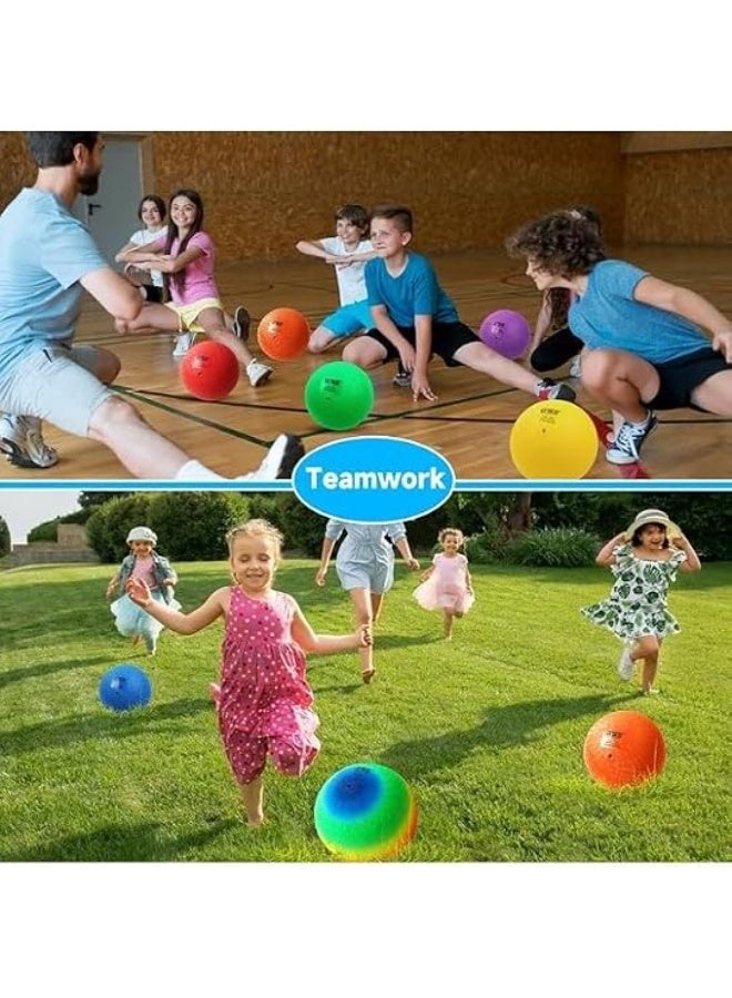 فيرست تشويس First Choice كرة ملعب رياضية مطاطية بتصميم قوس قزح للأطفال والكبار، كرة ألعاب جماعية مانعة للانزلاق ومتينة للأنشطة المدرسية، التمارين الرياضية، والترفيه الخارجي والداخلي - Image 4