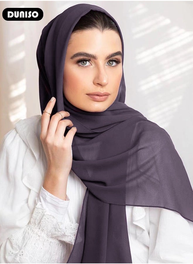 DUNISO - Women's Hijab, Premium Breathable Chiffon Hijab, Stylish and Comfortable Hijab Scarfs,  Very Comfy & Good for Everyday Use, Versatile and Artistic Scarf for Women - Image 1