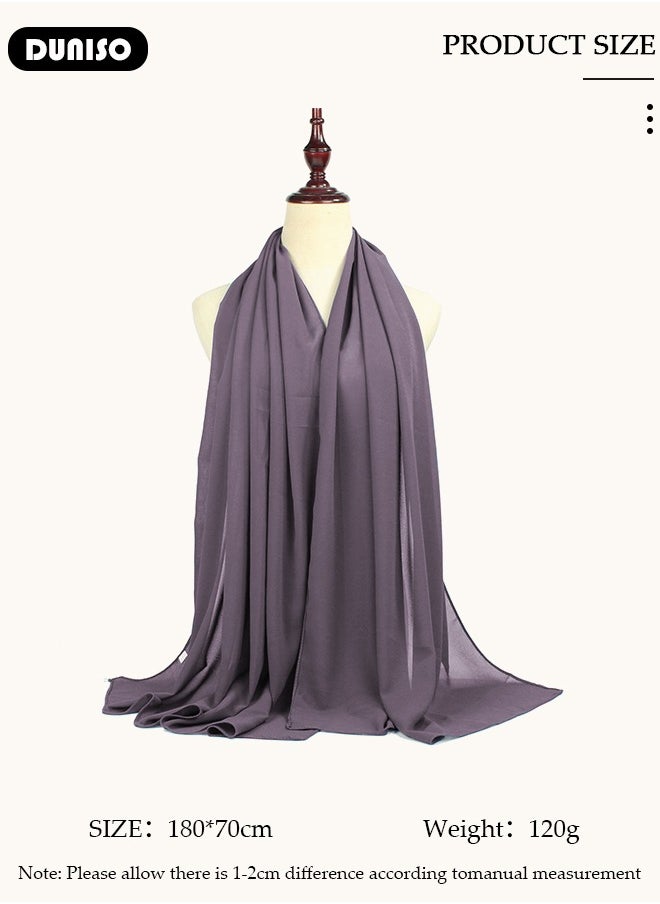 DUNISO - Women's Hijab, Premium Breathable Chiffon Hijab, Stylish and Comfortable Hijab Scarfs,  Very Comfy & Good for Everyday Use, Versatile and Artistic Scarf for Women - Image 1