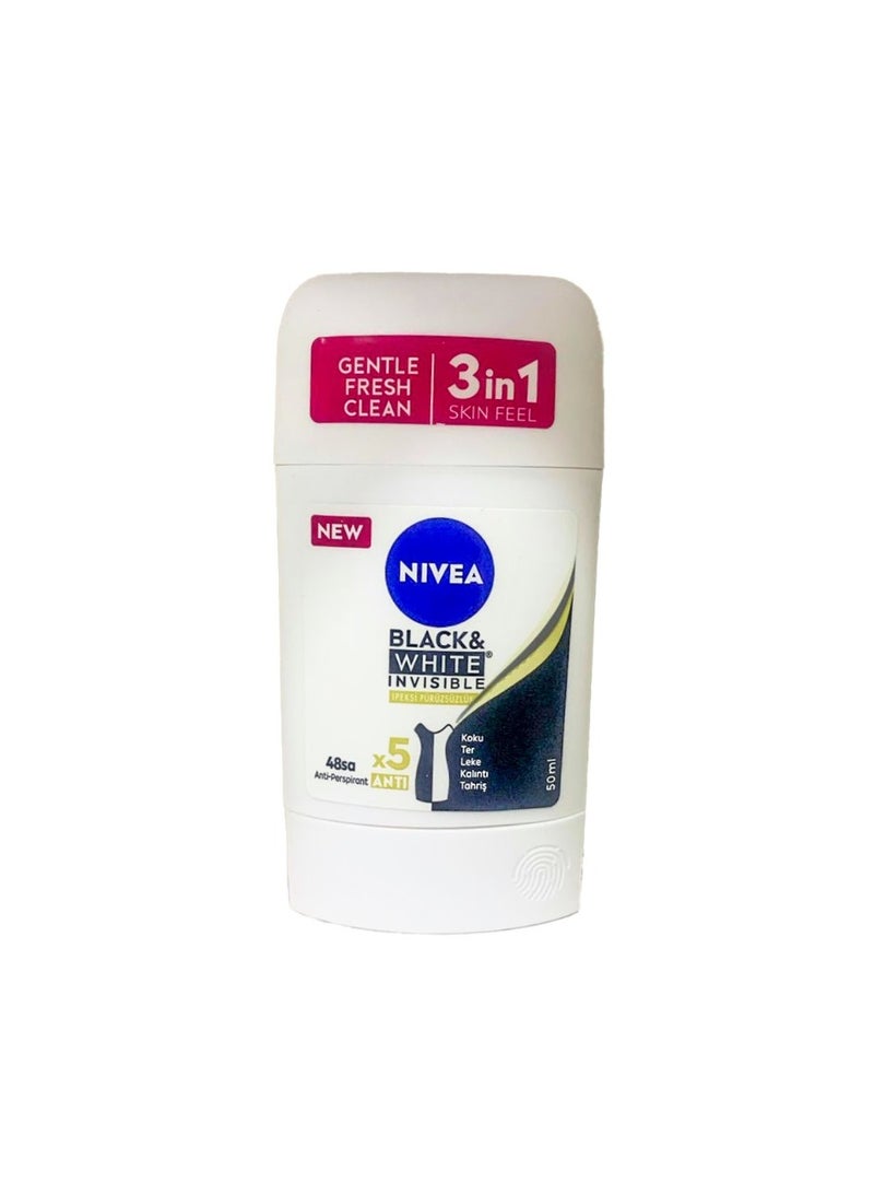Nivea Black and White Deodorant 48 Hour Protection, Original, 50 ml
