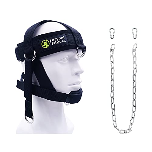 J Bryant Neck Harness Head Weight Lifting with Chain Adjustable Strap Neck Exercise Equipment - Image 1